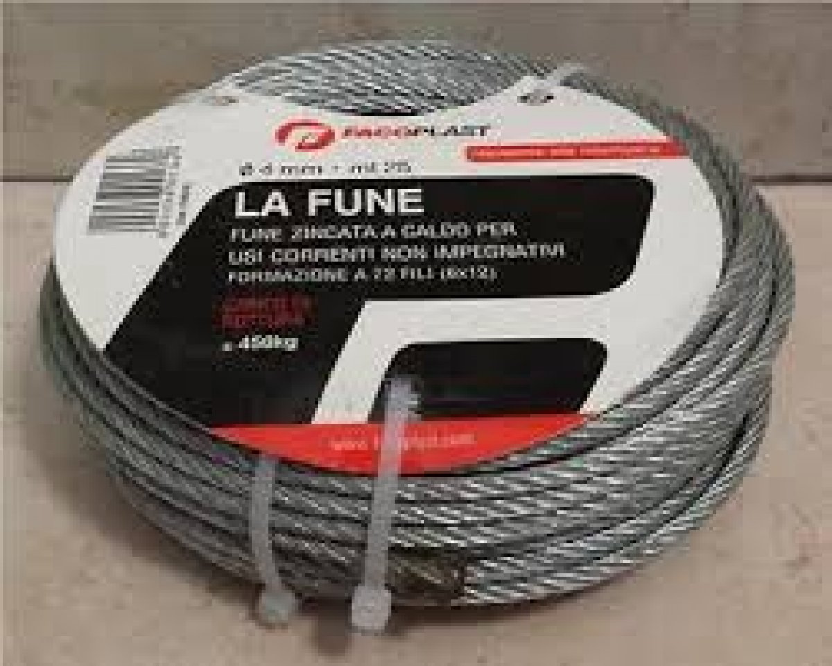 FUNE ACCIAIO ZINCATA COMM.LE MM. 3x50 MT FA.CO.