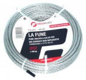 FUNE ACCIAIO ZINCATA COMM.LE MM. 3x25 MT