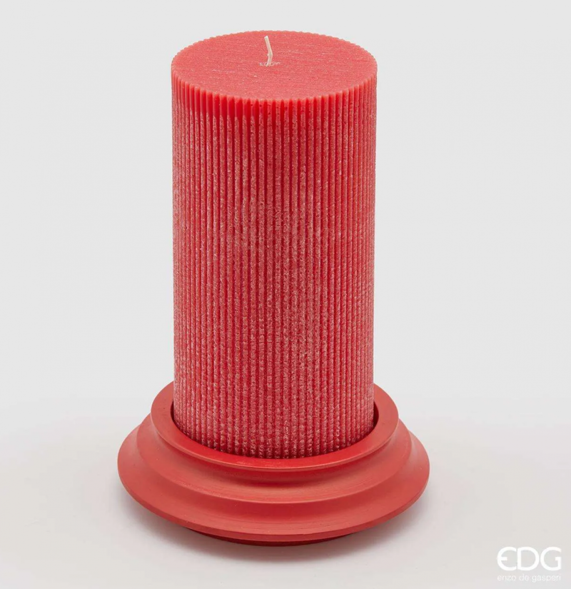 Candela dorica con piatto rossa EDG