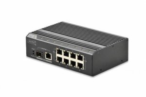 SWITCH INDUSTRIALE DIGITUS 8 PORTE 10/100 POE, 1 PORTA UPLINK GIGABIT E 1 PORTA SFP PER FIBRA OTTICA