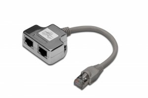 SDOPPIATORE SCHERMATO PER CAT. 5E PER 2 LINEE PC-TEL DIGITUS