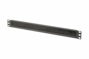 PANNELLO DI CHIUSURA ARMADIO RACK CON FORO ENTRATA CAVI PROTETTO DA SPAZZOLA COLORE NERO 1U