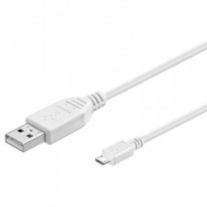 CAVO MICRO USB B SCHERMATO COLORE BIANCO MT. 1