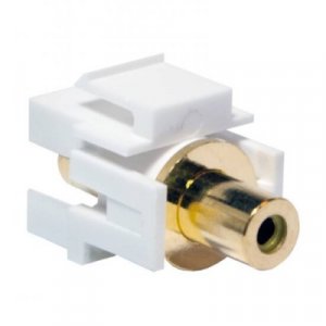 CONNETTORE RCA FEMMINA/FEMMINA PER INSERIMENTO IN PANNELLI KEYSTONE COLORE GIALLO