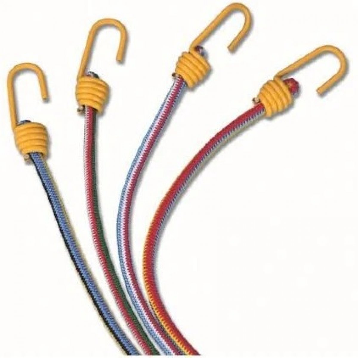 Corda elastica fissabagagli «serie TREM» Ø 8 mm. x 60 cm  Ricoperte in polietilene. Ganci in acciaio plastificato. Confezione da 2 Pezzi TREM