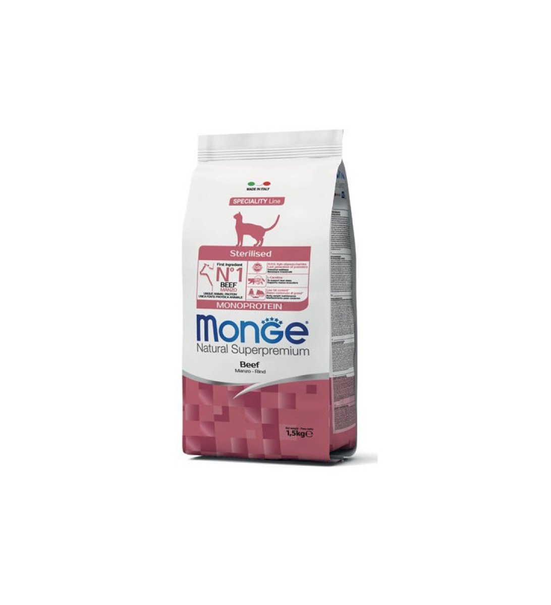 Monge Croccantini Gatto Sterilizzato Manzo 1.5Kg 