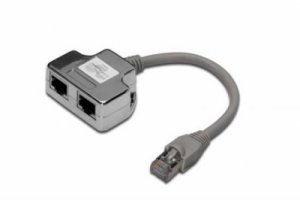 SDOPPIATORE SCHERMATO PER CAT. 6 PER 2 LINEE RJ45