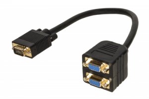 ADATTATORE SPLITTER VGA MASCHIO - 2 PORTE VGA FEMMINA