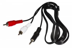 CAVO STEREO CON 1 CONNETTORE 3,5 MM. - 2 CONNETTORI CINCH (RCA) MASCHIO MT. 1,80