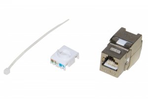 INSERTO JACK SCHERMATO RJ45 8 POLI CAT 6A PER RETI SLIM TOOLFREE