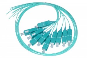 CONFEZIONE 10 CAVI PIGTAIL FIBRA OTTICA OM3 CONNETTORE SC CM 50