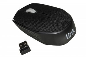 MOUSE WIRELESS IN TESSUTO COLORE NERO CON RICEVITORE USB 1000 DPI