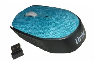 MOUSE WIRELESS IN TESSUTO COLORE AZZURRO CON RICEVITORE USB 1000 DPI