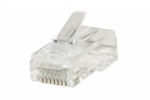 CONFEZIONE 100 CONNETTORI 8 POLI CAT 6 UTP NON SCHERMATO RJ45 CON INSERTO PER CAVO FLESSIBILE