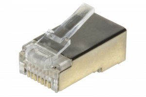 CONFEZIONE 100 CONNETTORI 8 POLI CAT 6 SCHERMATO RJ45 CON INSERTO PER CAVO FLESSIBILE