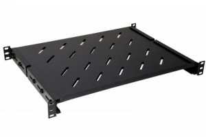 RIPIANO PER ARMADIO RACK 19 ALLUNGABILE 350 MM CON 4 AGGANCI NERO