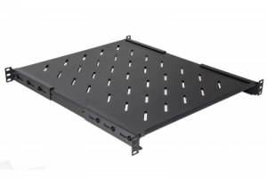 RIPIANO PER ARMADIO RACK 19 ALLUNGABILE 550 MM CON 4 AGGANCI NERO