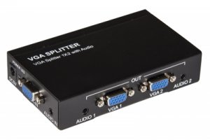 SPLITTER VGA 2 PORTE AMPLIFICATO 500 MZH CON AUDIO